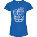 Steel Is Real Biker Motorcycle Motorbike Womens Petite Cut T-Shirt Royal Blue