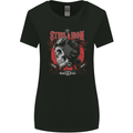 Steel & Iron Motorcyle Biker Motorbike Womens Wider Cut T-Shirt Black
