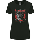 Steel & Iron Motorcyle Biker Motorbike Womens Wider Cut T-Shirt Black