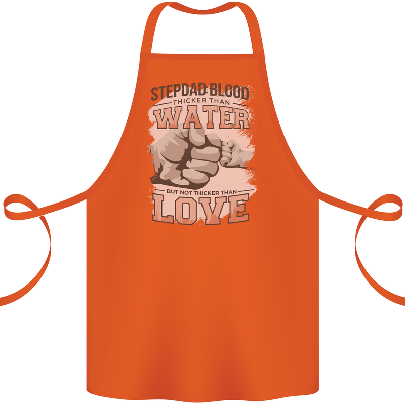Stepdad Fathers Day Step Dad Cotton Apron 100% Organic Orange