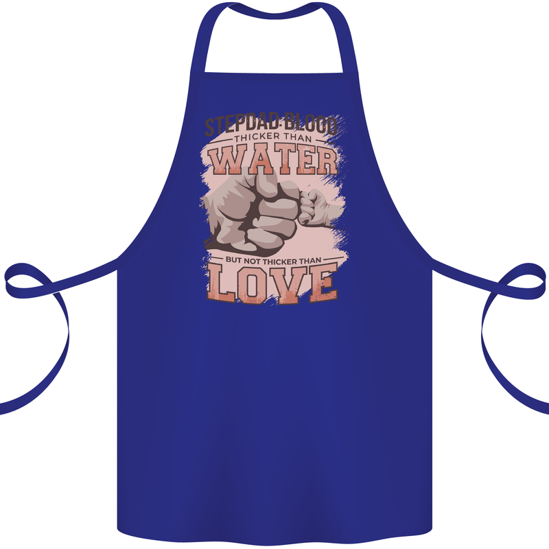 Stepdad Fathers Day Step Dad Cotton Apron 100% Organic Royal Blue