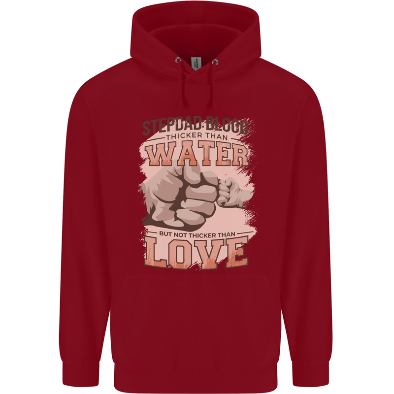 Stepdad Fathers Day Step Dad Mens 80% Cotton Hoodie Red