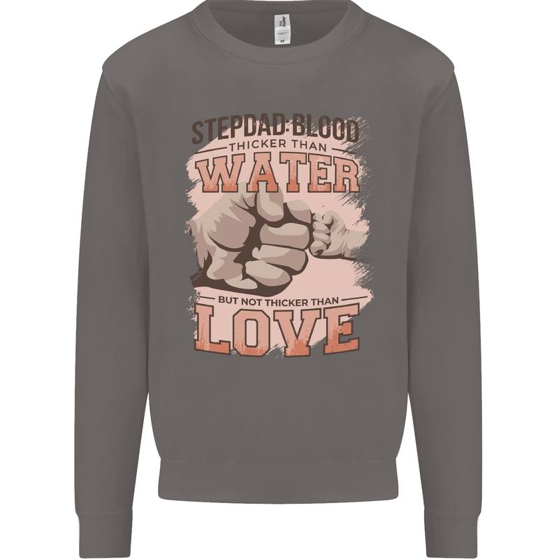 Stepdad Fathers Day Step Dad Mens Sweatshirt Jumper Charcoal