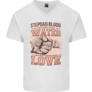 Stepdad Fathers Day Step Dad Mens V-Neck Cotton T-Shirt White