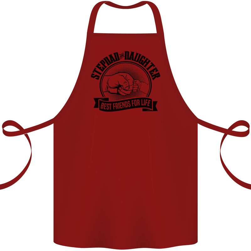 Stepdad & Daughter Best Father's Day Cotton Apron 100% Organic Maroon