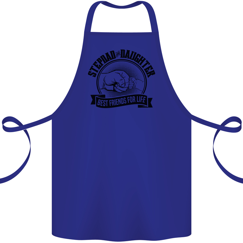 Stepdad & Daughter Best Father's Day Cotton Apron 100% Organic Royal Blue