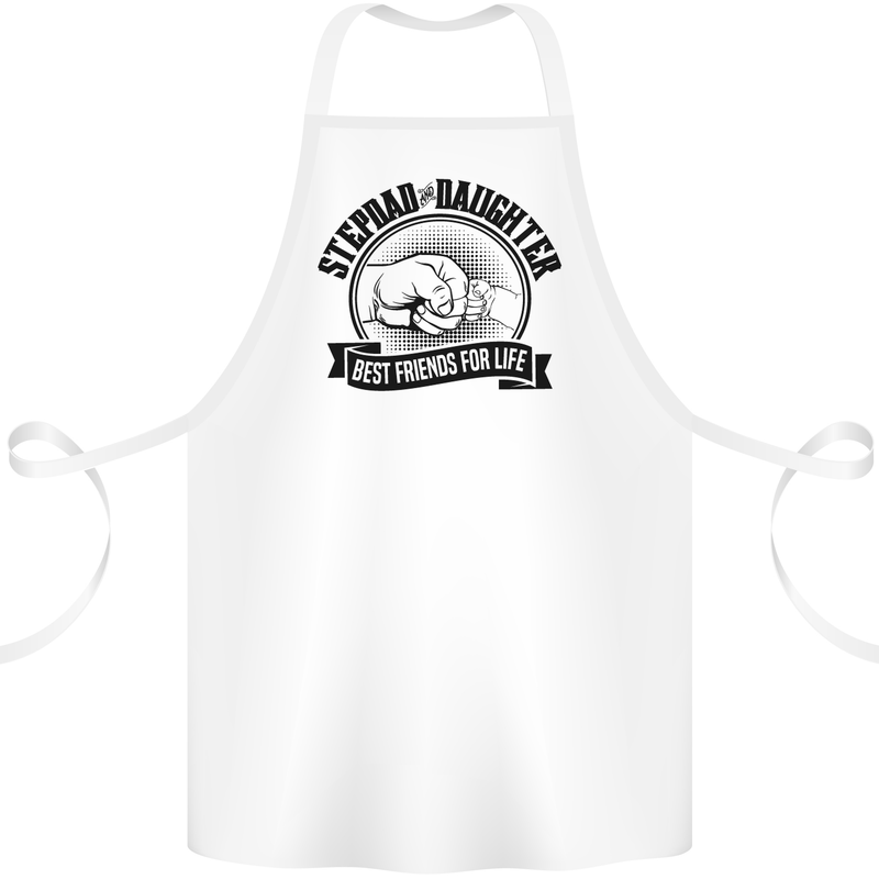 Stepdad & Daughter Best Father's Day Cotton Apron 100% Organic White
