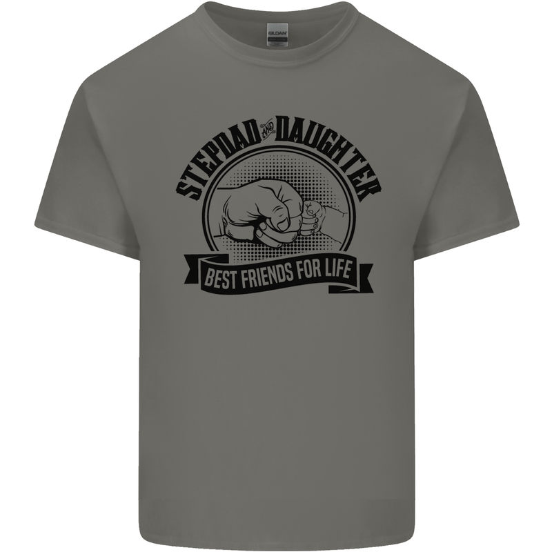Stepdad & Daughter Best Father's Day Mens Cotton T-Shirt Tee Top Charcoal