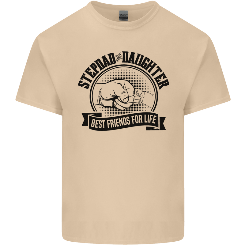 Stepdad & Daughter Best Father's Day Mens Cotton T-Shirt Tee Top Sand