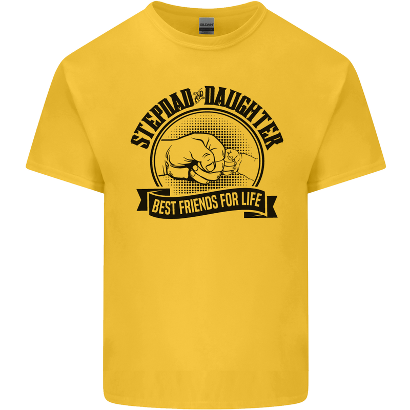 Stepdad & Daughter Best Father's Day Mens Cotton T-Shirt Tee Top Yellow