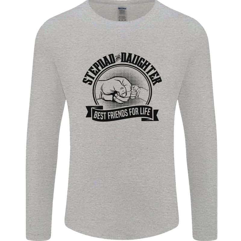 Stepdad & Daughter Best Father's Day Mens Long Sleeve T-Shirt Sports Grey