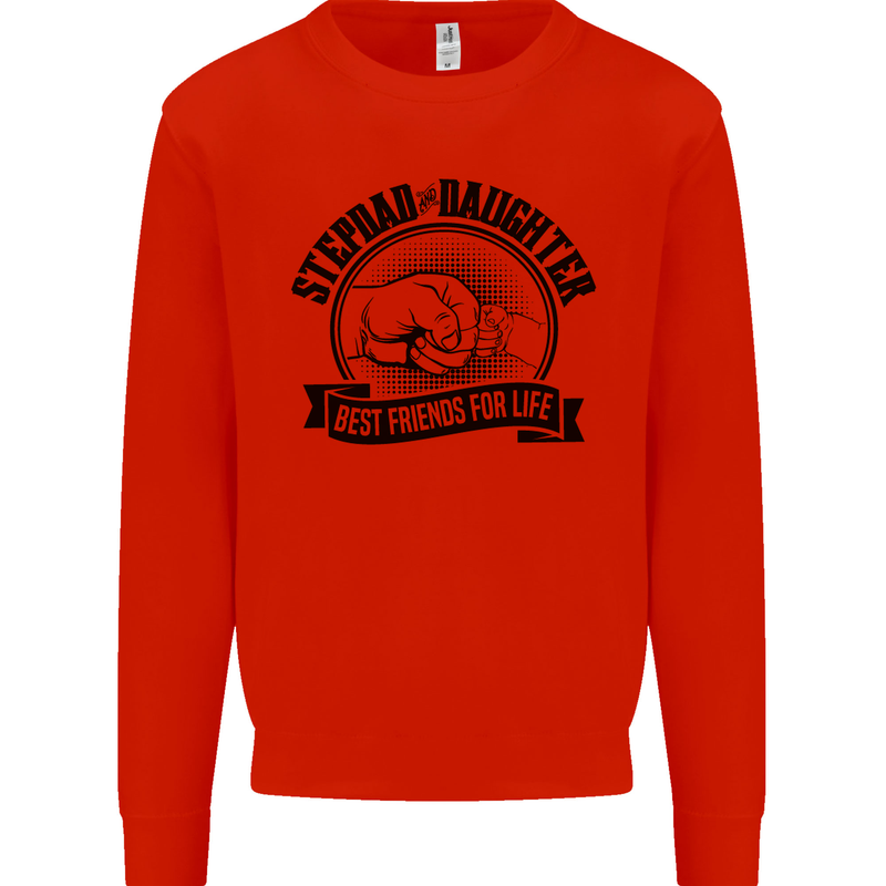Stepdad & Daughter Best Father's Day Mens Sweatshirt Jumper Bright Red
