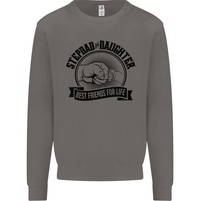 Stepdad & Daughter Best Father's Day Mens Sweatshirt Jumper Charcoal