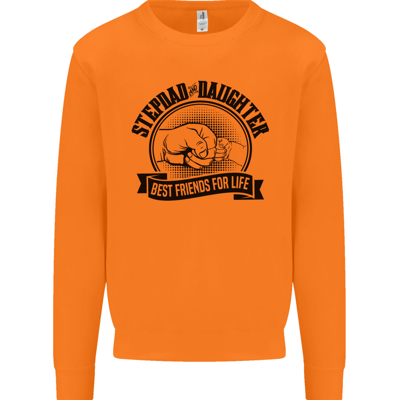 Stepdad & Daughter Best Father's Day Mens Sweatshirt Jumper Orange