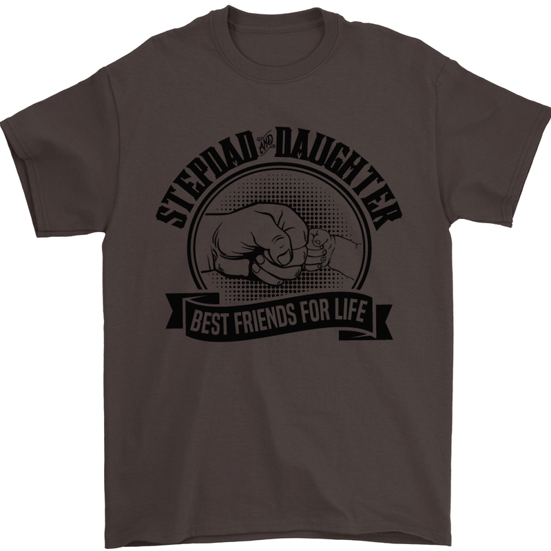 Stepdad & Daughter Best Father's Day Mens T-Shirt Cotton Gildan Dark Chocolate