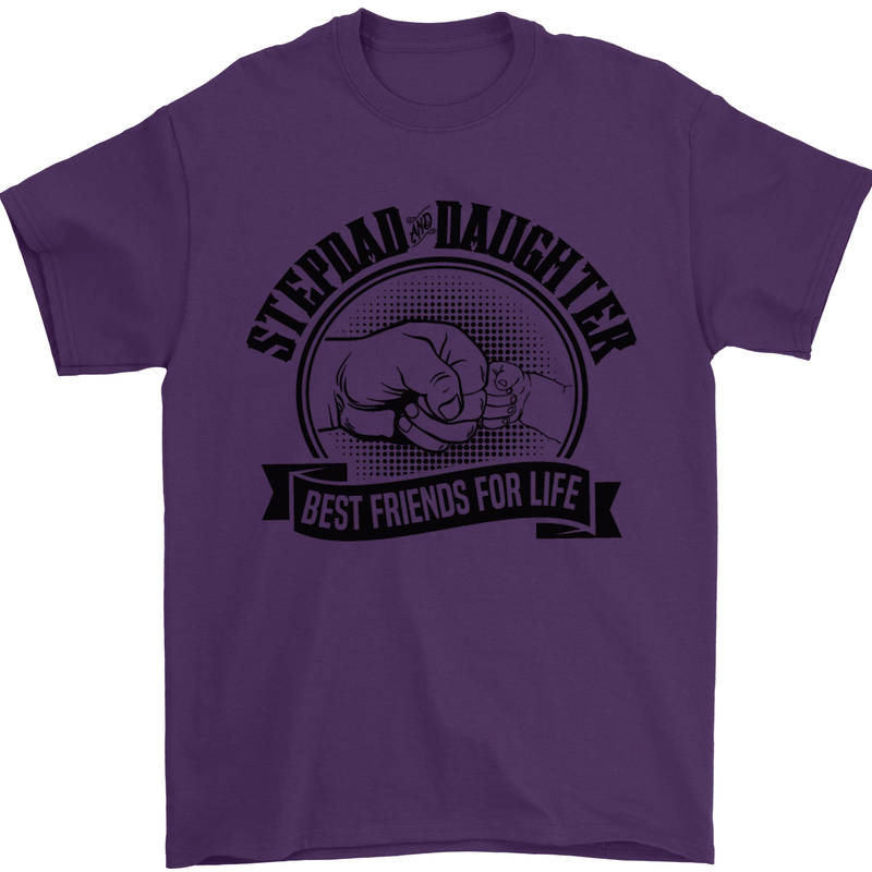 Stepdad & Daughter Best Father's Day Mens T-Shirt Cotton Gildan Purple