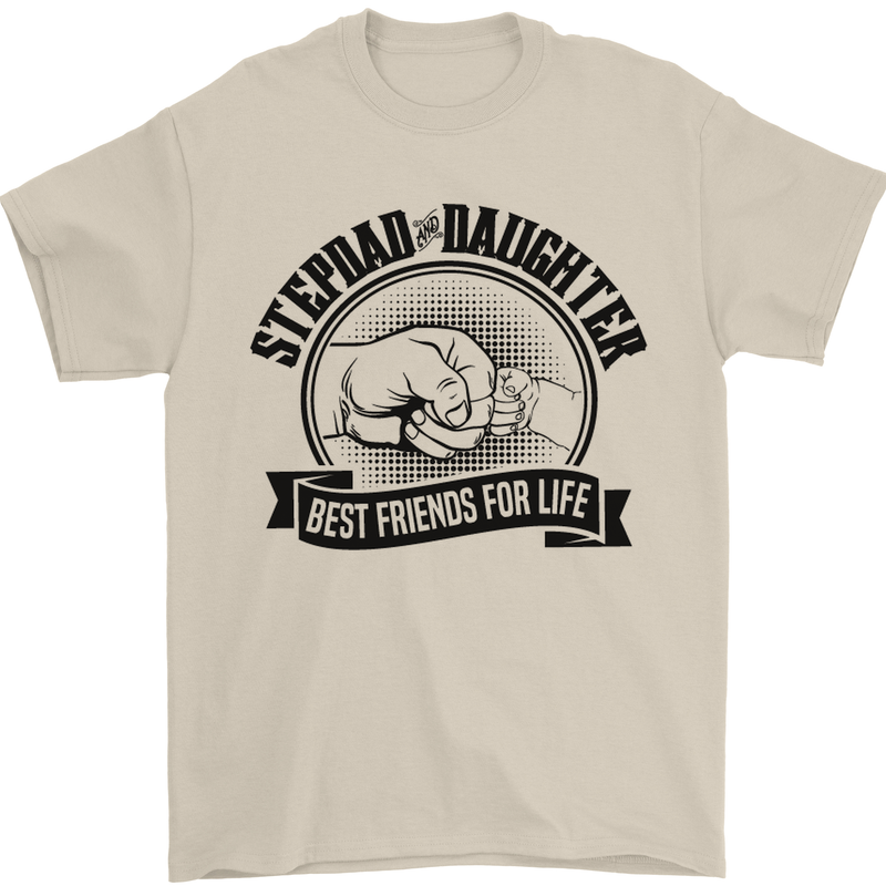 Stepdad & Daughter Best Father's Day Mens T-Shirt Cotton Gildan Sand