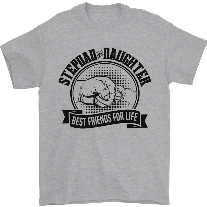 Stepdad & Daughter Best Father's Day Mens T-Shirt Cotton Gildan Sports Grey