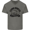 Stepdad & Daughter Best Father's Day Mens V-Neck Cotton T-Shirt Charcoal