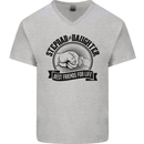 Stepdad & Daughter Best Father's Day Mens V-Neck Cotton T-Shirt Sports Grey