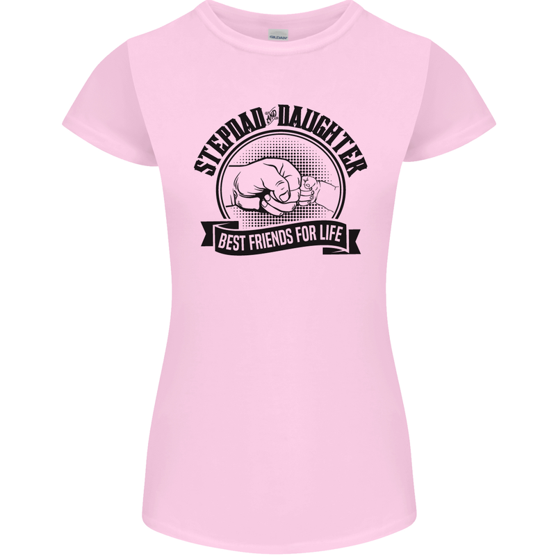 Stepdad & Daughter Best Father's Day Womens Petite Cut T-Shirt Light Pink