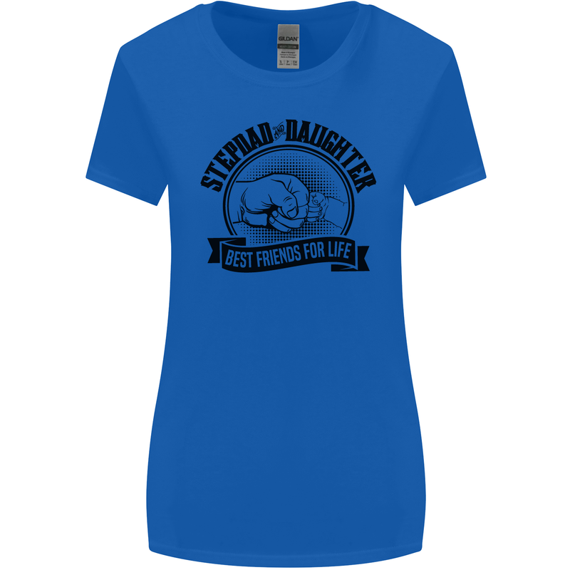 Stepdad & Daughter Best Father's Day Womens Wider Cut T-Shirt Royal Blue