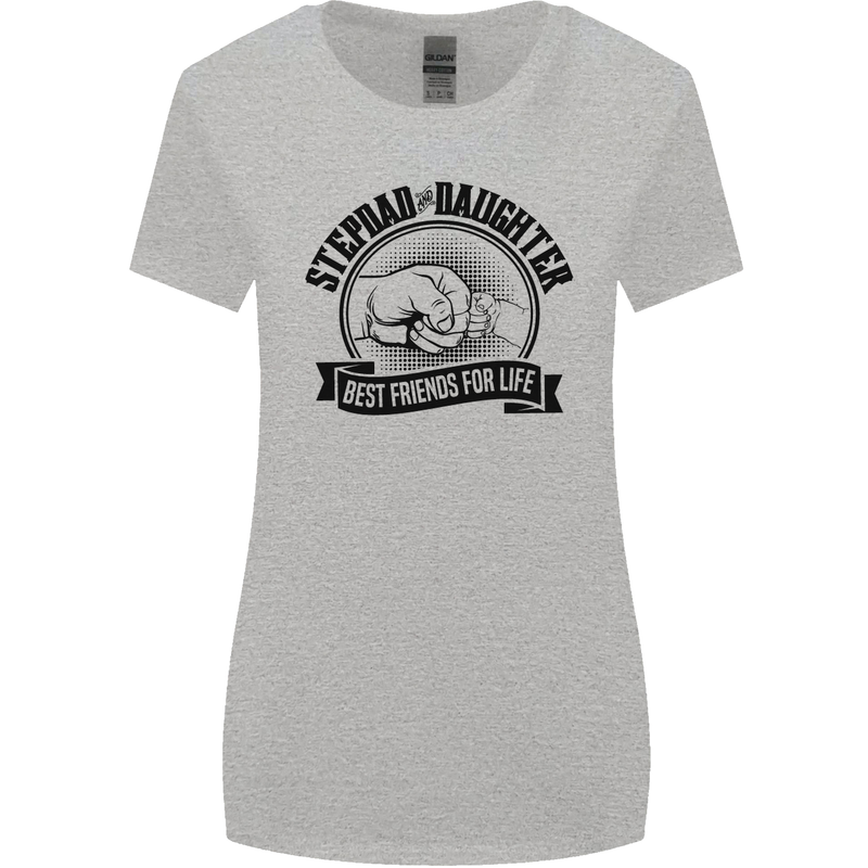 Stepdad & Daughter Best Father's Day Womens Wider Cut T-Shirt Sports Grey