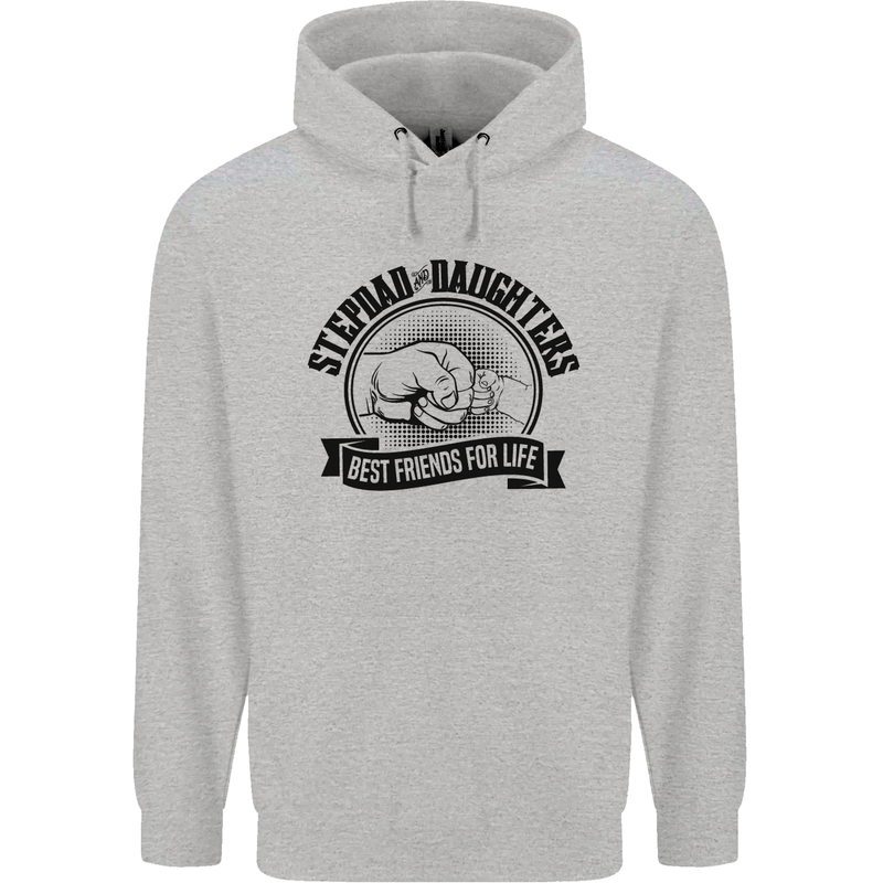 Stepdad & Daughters Friends Father's Day Childrens Kids Hoodie Sports Grey