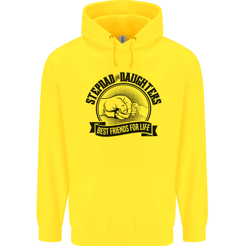Stepdad & Daughters Friends Father's Day Childrens Kids Hoodie Yellow