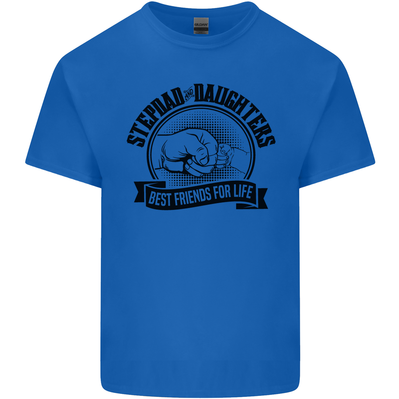 Stepdad & Daughters Friends Father's Day Mens Cotton T-Shirt Tee Top Royal Blue
