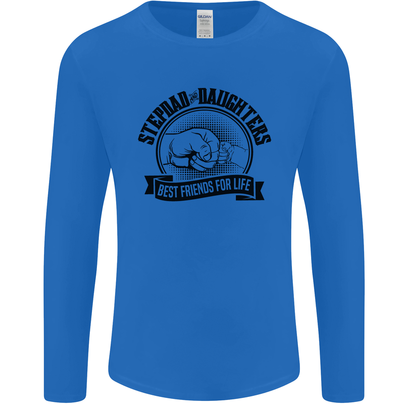 Stepdad & Daughters Friends Father's Day Mens Long Sleeve T-Shirt Royal Blue