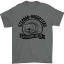 Stepdad & Daughters Friends Father's Day Mens T-Shirt Cotton Gildan Charcoal