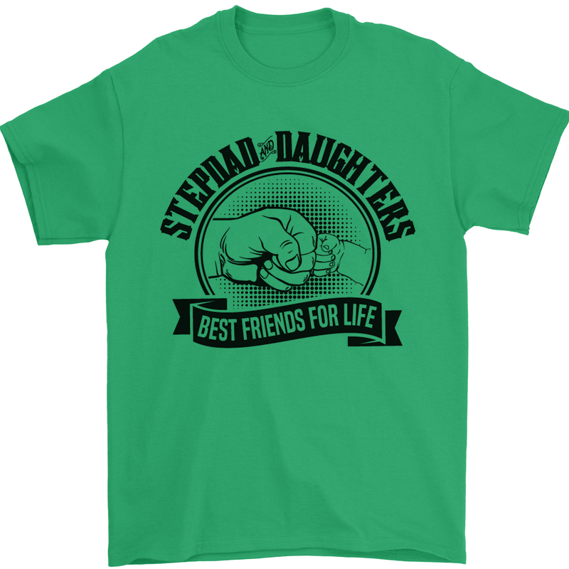 Stepdad & Daughters Friends Father's Day Mens T-Shirt Cotton Gildan Irish Green