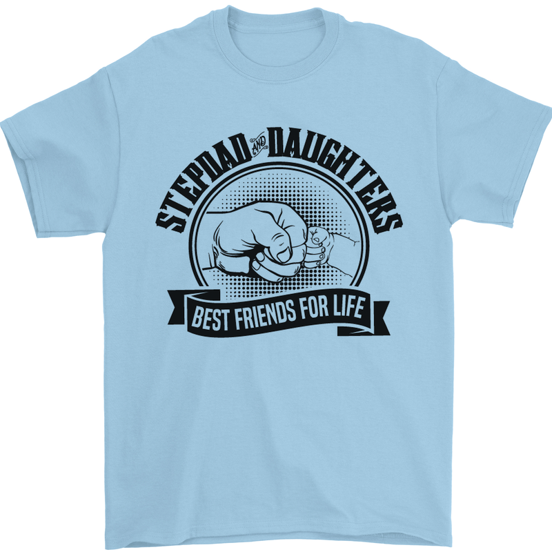 Stepdad & Daughters Friends Father's Day Mens T-Shirt Cotton Gildan Light Blue