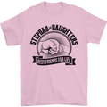 Stepdad & Daughters Friends Father's Day Mens T-Shirt Cotton Gildan Light Pink