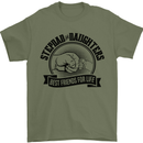 Stepdad & Daughters Friends Father's Day Mens T-Shirt Cotton Gildan Military Green