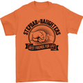 Stepdad & Daughters Friends Father's Day Mens T-Shirt Cotton Gildan Orange