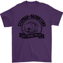 Stepdad & Daughters Friends Father's Day Mens T-Shirt Cotton Gildan Purple
