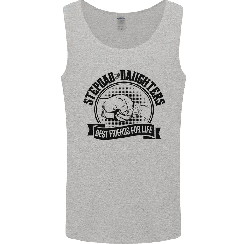 Stepdad & Daughters Friends Father's Day Mens Vest Tank Top Sports Grey