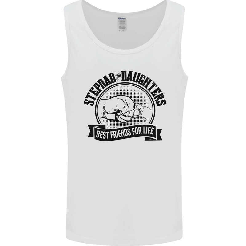 Stepdad & Daughters Friends Father's Day Mens Vest Tank Top White