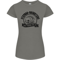 Stepdad & Daughters Friends Father's Day Womens Petite Cut T-Shirt Charcoal