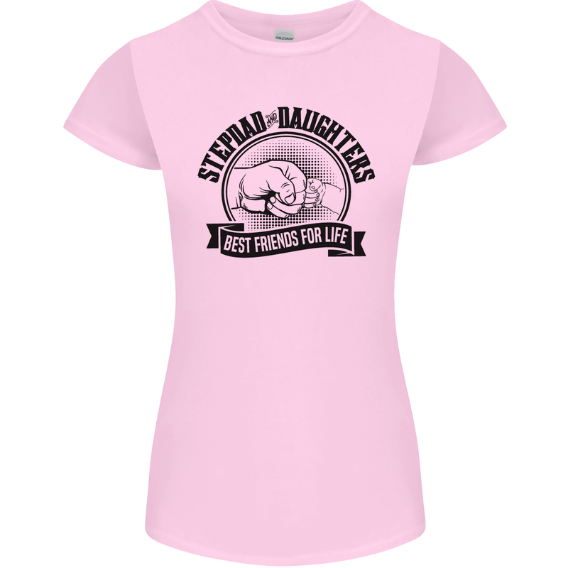 Stepdad & Daughters Friends Father's Day Womens Petite Cut T-Shirt Light Pink