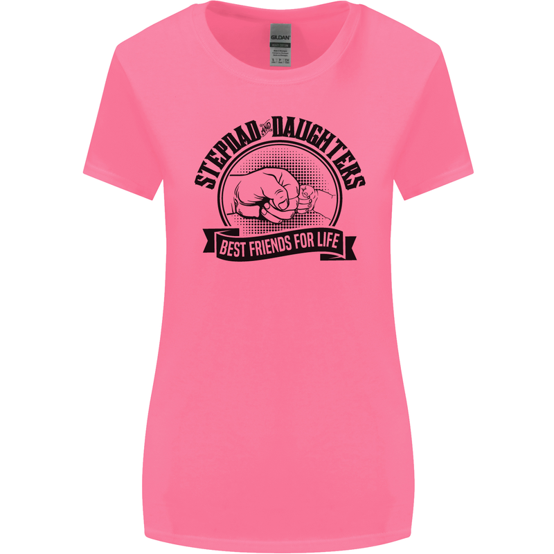 Stepdad & Daughters Friends Father's Day Womens Wider Cut T-Shirt Azalea
