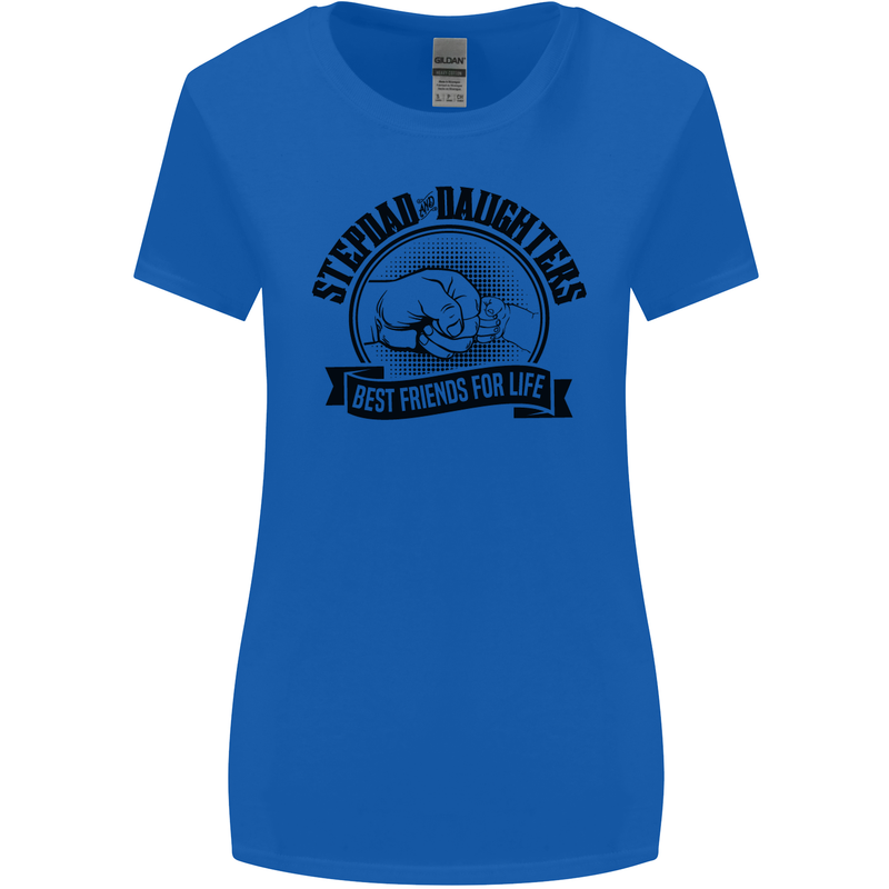 Stepdad & Daughters Friends Father's Day Womens Wider Cut T-Shirt Royal Blue