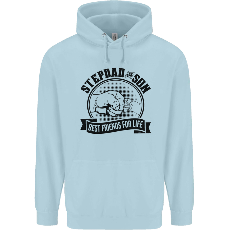 Stepdad & Son Best Friends Father's Day Childrens Kids Hoodie Light Blue