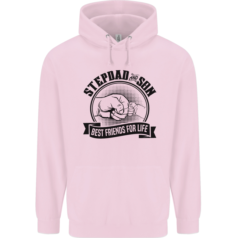Stepdad & Son Best Friends Father's Day Childrens Kids Hoodie Light Pink