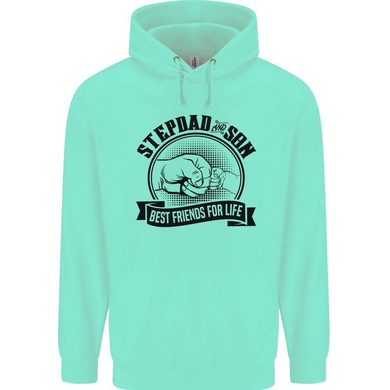 Stepdad & Son Best Friends Father's Day Childrens Kids Hoodie Peppermint