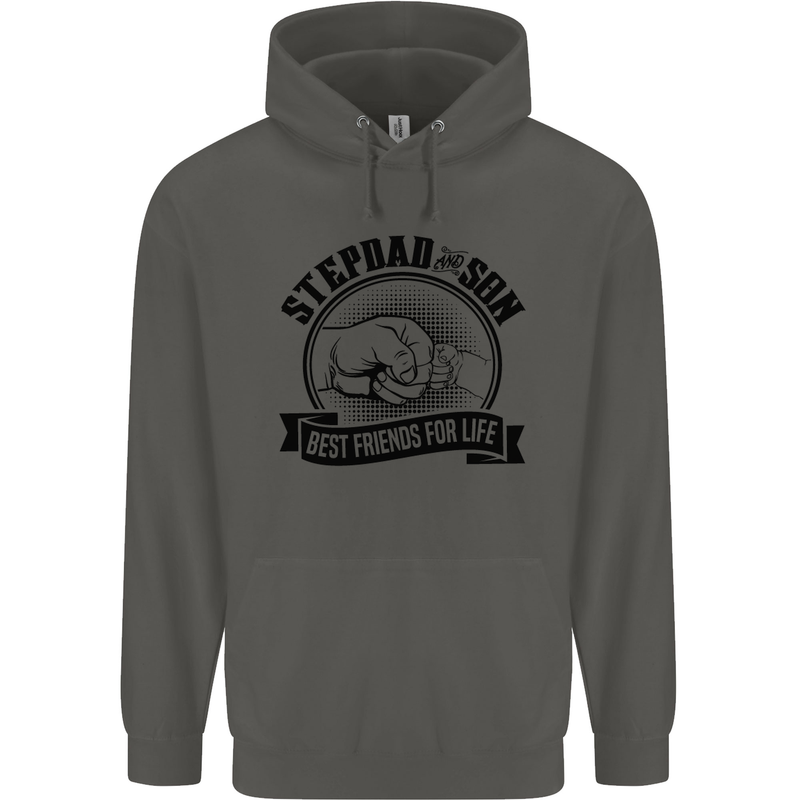 Stepdad & Son Best Friends Father's Day Childrens Kids Hoodie Storm Grey