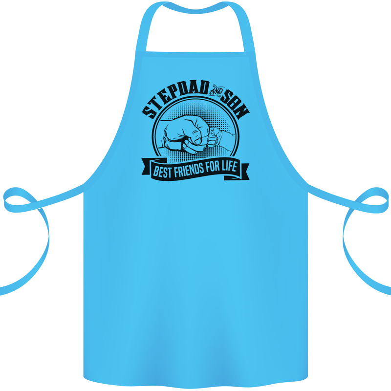 Stepdad & Son Best Friends Father's Day Cotton Apron 100% Organic Turquoise