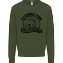 Stepdad & Son Best Friends Father's Day Kids Sweatshirt Jumper Forest Green